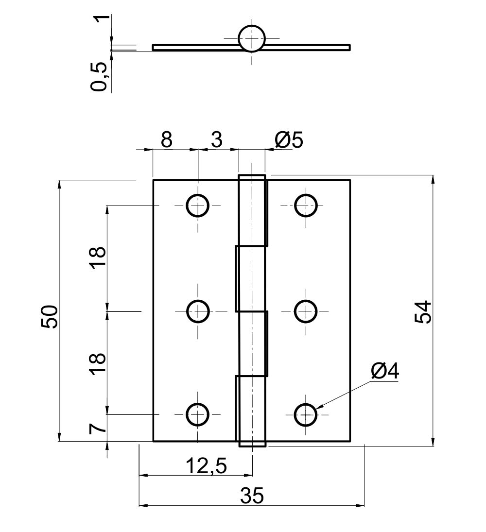 Závěs kloubový Z1   50x35 Zn