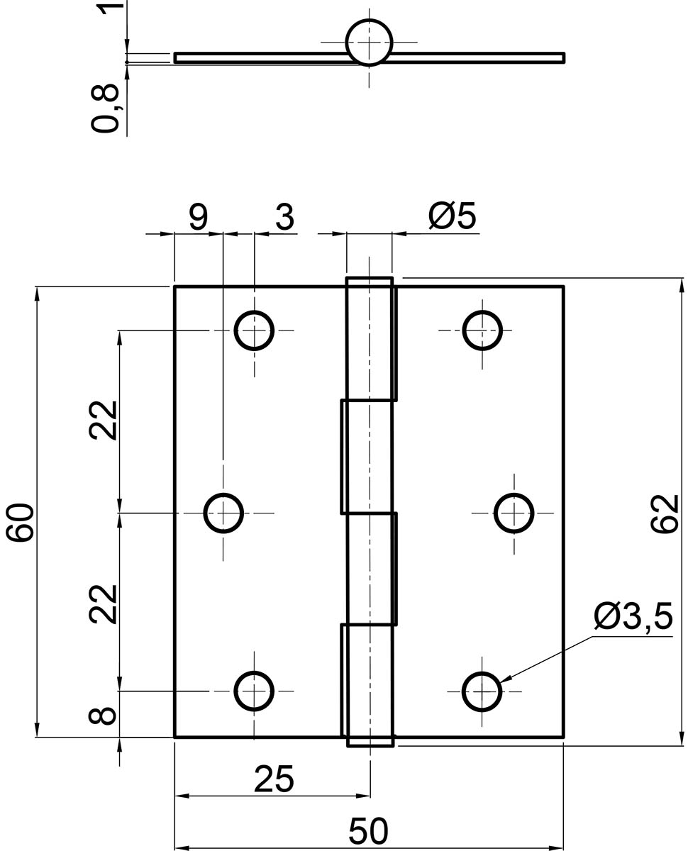 Závěs kloubový Z4   60x50 Zn