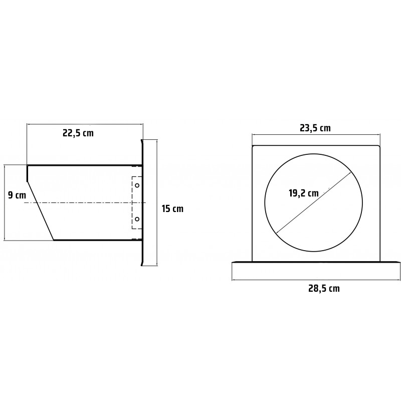 Krmný pult nerezový (1x21cm) - výsuvný