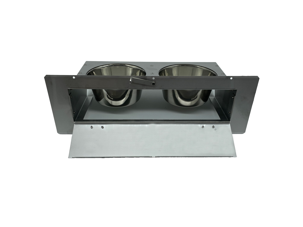 Krmný pult nerezový (2x21cm) - výsuvný