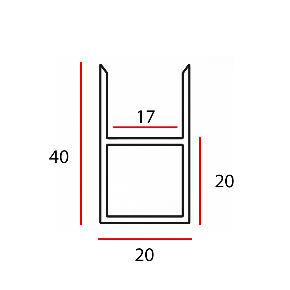 Hliníkový jekl 20x20x1,5mm H1 - 6m