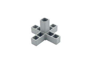 Plastová spojka 5D pro profil 20x20x1,5mm šedá