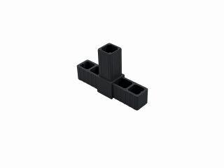 Plastová spojka T pro profil 20x20x1,5mm černá