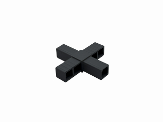 Plastová spojka (kříž) pro profil 20x20x1,5mm černá