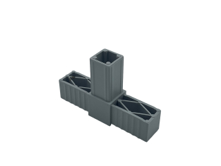 Plastová spojka T pro profil 30x30x2mm šedá