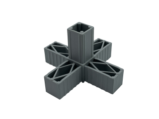 Plastová spojka 5D pro profil 30x30x2mm šedá