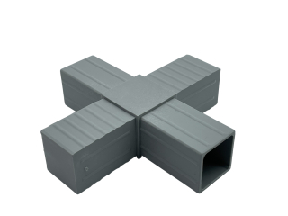 Plastová spojka kříž pro profil 40x40x2mm šedá